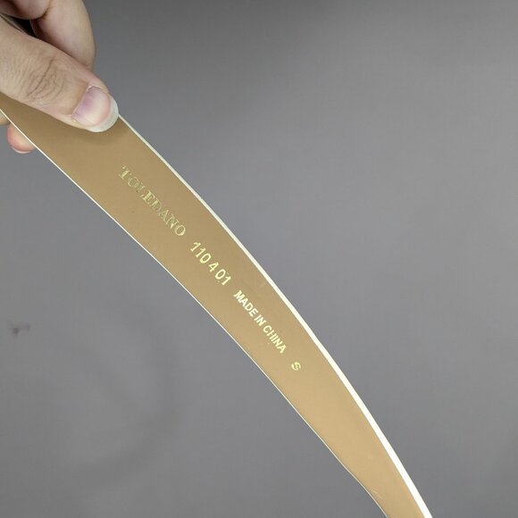 Toledano Pleather Belt White Size Small - Picture 2 of 2